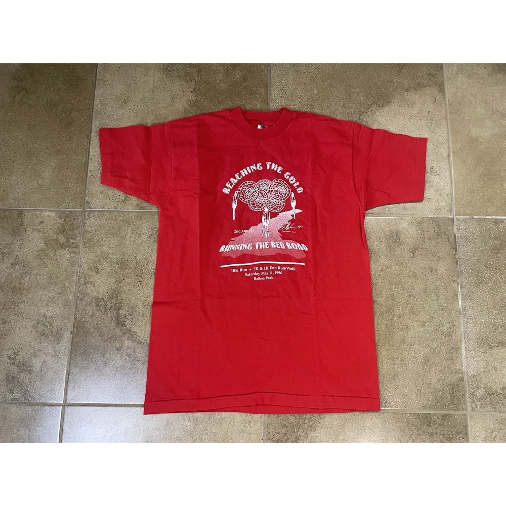 VTG 1996 Fruit Of The Loom Single-Stitch Red Blank T-Shirt Running Made In USA